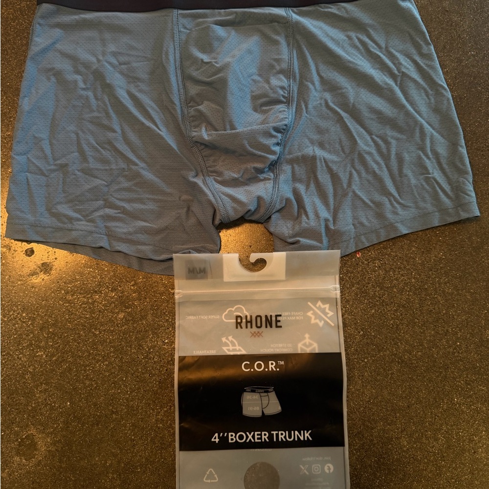 Rhone Men’s 4" Boxer Trunk - stone Blue